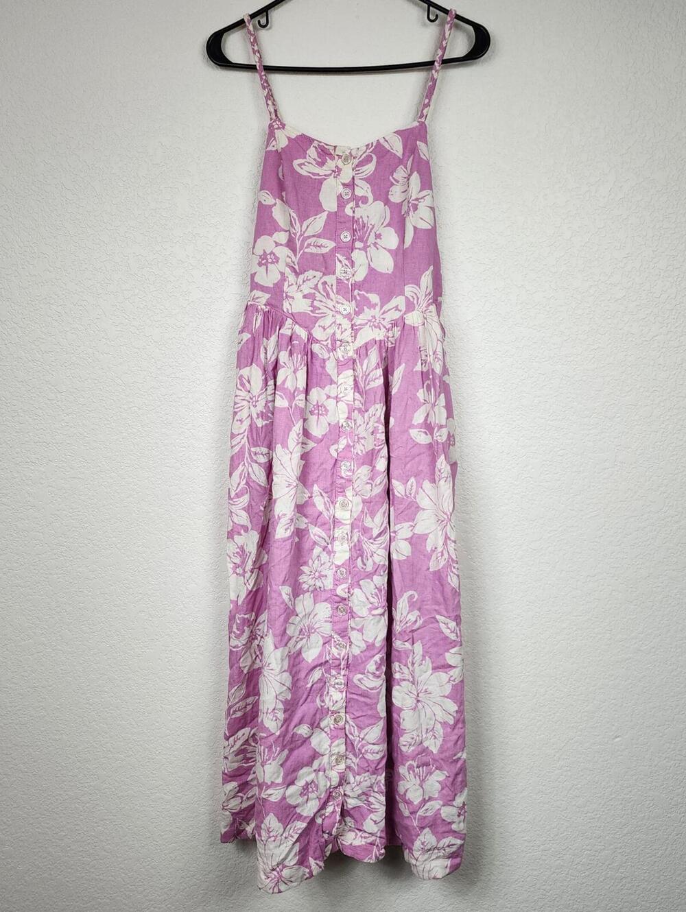 Free People Pink Tropical Floral Midi Dress